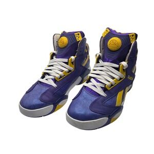 Reebok The Pump Shaq Attaq Sneakers Shoes LSU Tigers Lakers Purple Yellow Mens 9